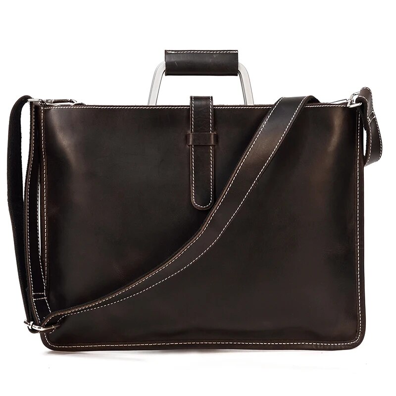 come4buy.com-Genuine Leather Briefcase for Men | Fit baga laptop 14 òirleach